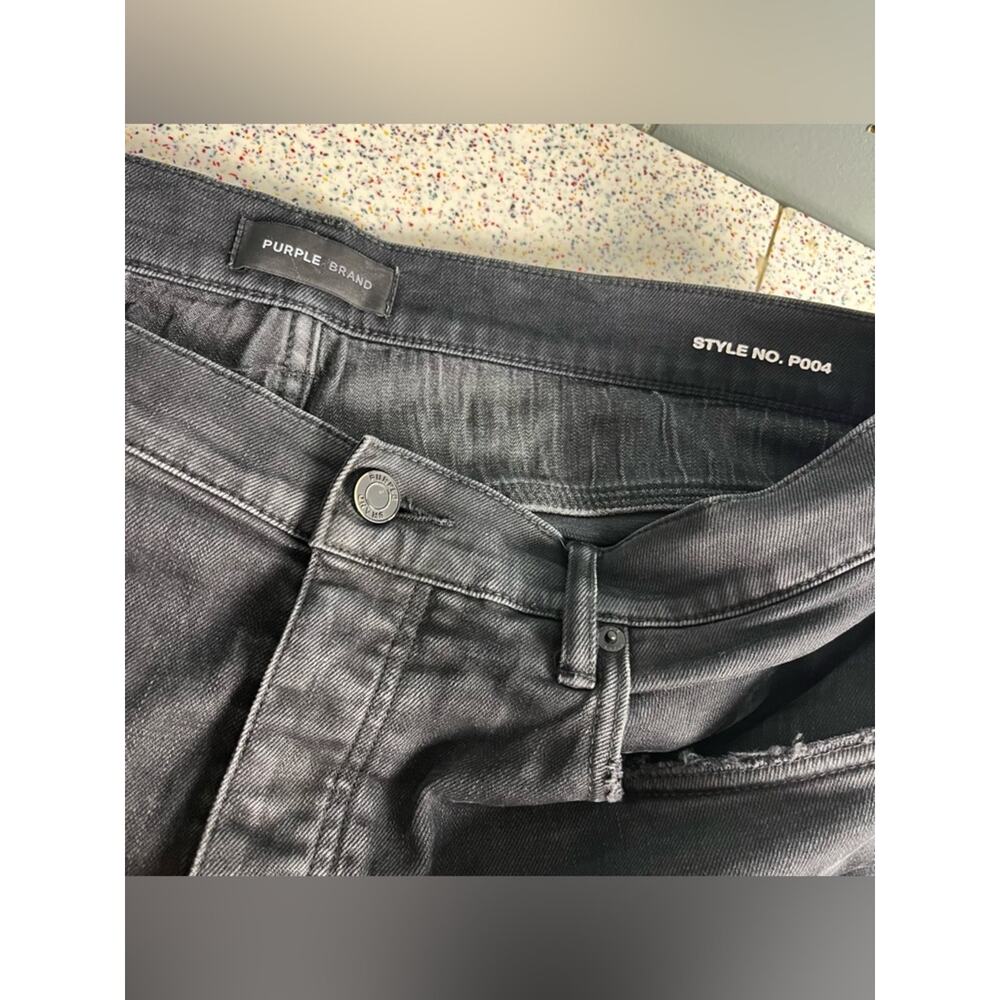 Purple Brand Men’s Cargo Pocket Jean Style P004 Black Denim Straight Leg Size 38 - Picture 5 of 9
